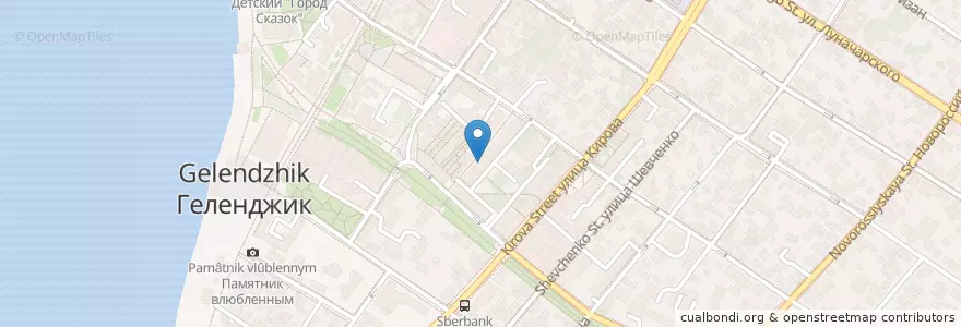 Mapa de ubicacion de Геленджик Банк en Rusia, Южный Федеральный Округ, Krai De Krasnodar, Городской Округ Геленджик.