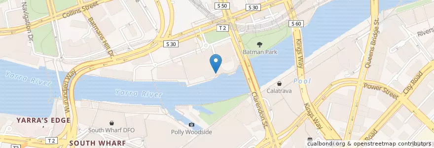Mapa de ubicacion de The Wharf Hotel en Australie, Victoria, City Of Melbourne.