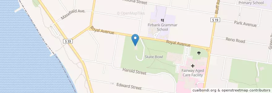 Mapa de ubicacion de Royal Avenue Tennis Centre en Australie, Victoria, City Of Bayside.