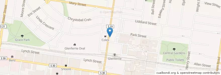 Mapa de ubicacion de Boost Juice Bar en Avustralya, Victoria, City Of Boroondara.