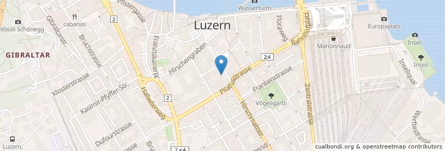 Mapa de ubicacion de Taburettli en Switzerland, Luzern, Luzern.