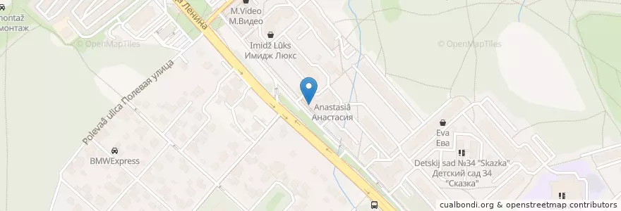 Mapa de ubicacion de Берёзка en روسيا, Центральный Федеральный Округ, محافظة موسكو, Городской Округ Красногорск.