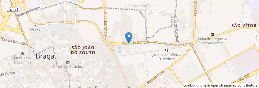 Mapa de ubicacion de Parque da Avenida Central en 포르투갈, 노르트 지방, Braga, Cávado, Braga.