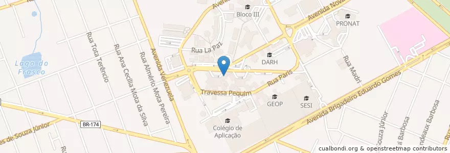Mapa de ubicacion de Auditório Alexandre Borges en البَرَازِيل, المنطقة الشمالية, رورايما, Região Geográfica Intermediária De Boa Vista, Microrregião De Boa Vista, بوا فيستا.