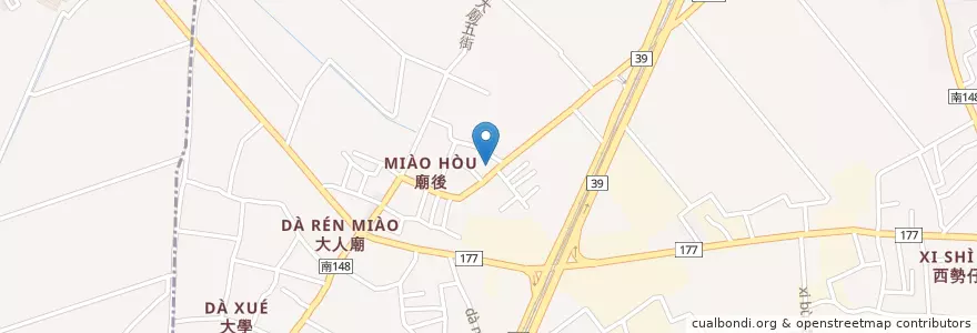 Mapa de ubicacion de 大人廟三寶壇 en 臺灣, 臺南市, 歸仁區.