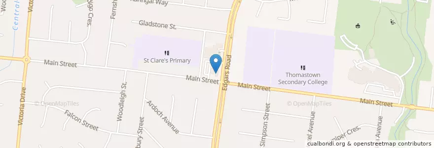 Mapa de ubicacion de 7-Eleven Thomastown en 오스트레일리아, Victoria, City Of Whittlesea.