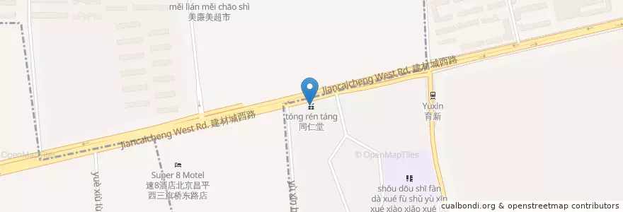 Mapa de ubicacion de 同仁堂 en 中国, 北京市, 河北省, 昌平区, 海淀区.