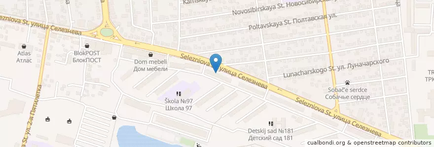 Mapa de ubicacion de Сбербанк en Rusia, Южный Федеральный Округ, Краснодарский Край, Городской Округ Краснодар.