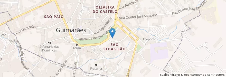 Mapa de ubicacion de Montepio en 葡萄牙, 北部大區, Braga, Ave, Guimarães, Oliveira, São Paio E São Sebastião.