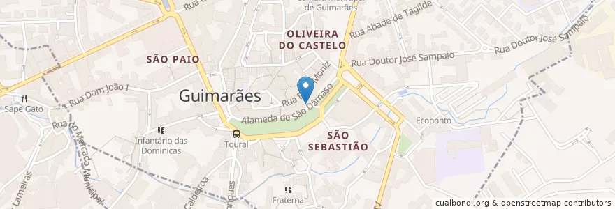 Mapa de ubicacion de Pastelaria S. Damaso en Portugal, Norte, Braga, Ave, Guimarães, Oliveira, São Paio E São Sebastião.
