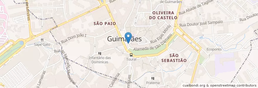 Mapa de ubicacion de Café Milenário en پرتغال, Norte, Braga, Ave, Guimarães, Oliveira, São Paio E São Sebastião.