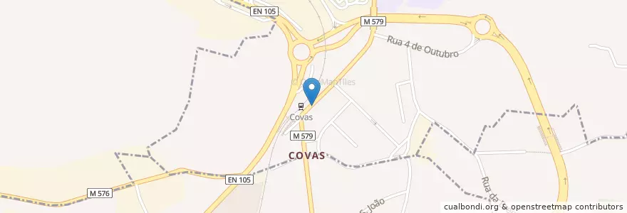 Mapa de ubicacion de Café Covense en 葡萄牙, 北部大區, Braga, Ave, Guimarães.