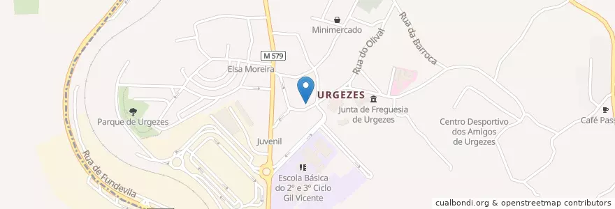 Mapa de ubicacion de Farmácia de Santo António en Portugal, Norte, Braga, Ave, Guimarães, Urgezes.