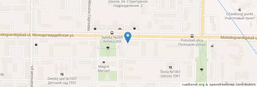 Mapa de ubicacion de Сбербанк en روسيا, Центральный Федеральный Округ, Москва, Западный Административный Округ, Район Кунцево.