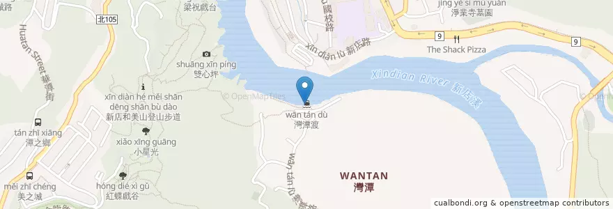 Mapa de ubicacion de 灣潭渡 en 타이완, 신베이 시, 신뎬 구.