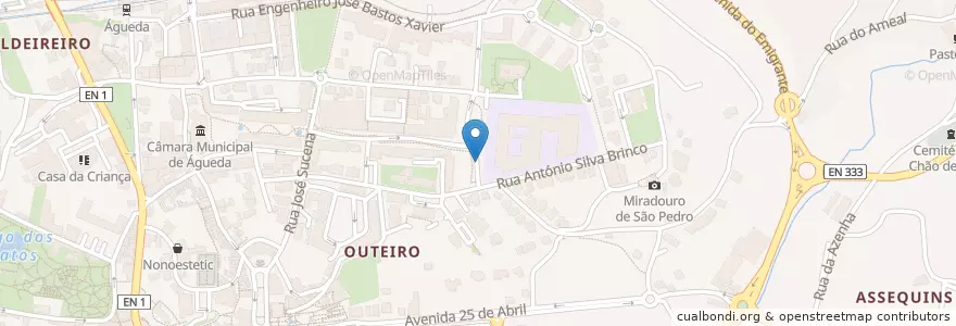 Mapa de ubicacion de Zona Parque (Autocarros) en 葡萄牙, Aveiro, Centro, Baixo Vouga, Águeda, Águeda E Borralha.