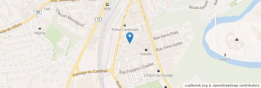 Mapa de ubicacion de Perolles Centre en Switzerland, Fribourg, Sarine District, Fribourg - Freiburg.