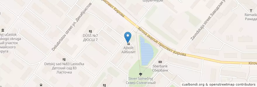 Mapa de ubicacion de Айболит en ロシア, 北西連邦管区, Мурманская Область, Городской Округ Мурманск.