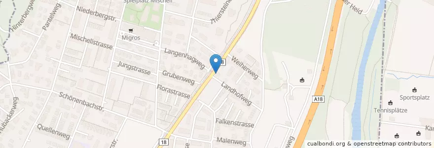 Mapa de ubicacion de Restaurant Landhof en 스위스, Basel-Landschaft, Bezirk Arlesheim, Reinach.