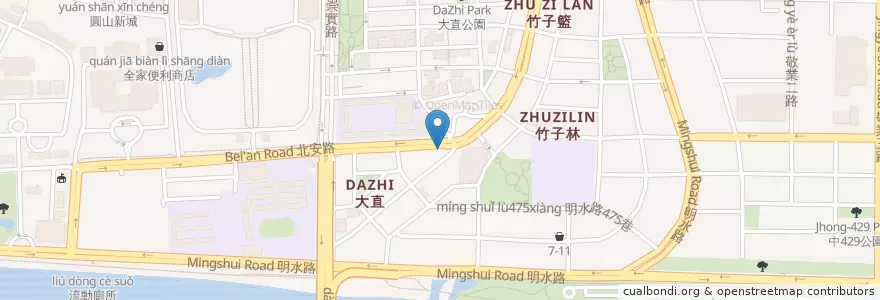 Mapa de ubicacion de 台灣鹽酥雞創始總店 en 台湾, 新北市, 台北市, 中山区.