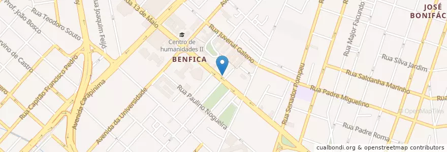 Mapa de ubicacion de Cantinho Acadêmico Bar en 巴西, 东北部, 塞阿腊, Região Geográfica Intermediária De Fortaleza, Microrregião De Fortaleza, 福塔莱萨.
