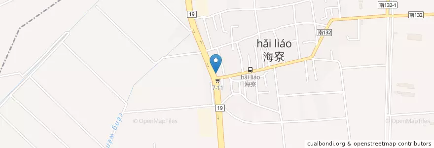 Mapa de ubicacion de 海寮派出所 en 타이완, 타이난 시, 안딩구.
