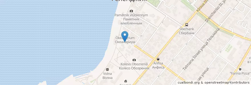 Mapa de ubicacion de Кавказская кухня en روسيا, منطقة فيدرالية جنوبية, منطقة كراسنودار, Городской Округ Геленджик.