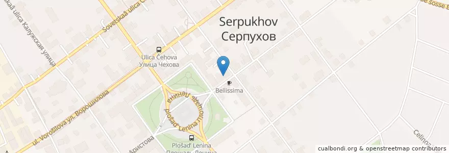 Mapa de ubicacion de Матрёнa en روسيا, Центральный Федеральный Округ, محافظة موسكو, Городской Округ Серпухов.