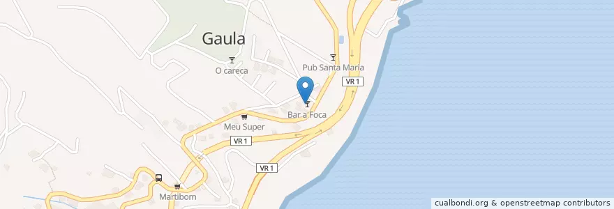 Mapa de ubicacion de Bar a Foca en 葡萄牙, Santa Cruz, Santa Cruz.