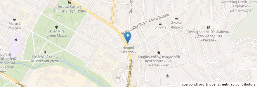 Mapa de ubicacion de Неаполь en Russia, South Federal District, Autonomous Republic Of Crimea, Republic Of Crimea, Simferopol District, Simferopol Municipality Council, Simferopol (Urban Okrug).