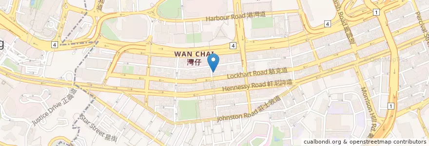 Mapa de ubicacion de McDonald's en Chine, Guangdong, Hong Kong, Île De Hong Kong, Nouveaux Territoires, 灣仔區 Wan Chai District.