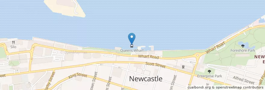 Mapa de ubicacion de Newcastle Wharf en Australie, Nouvelle Galles Du Sud, Newcastle City Council, Newcastle-Maitland.