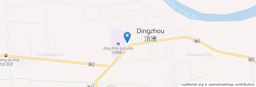 Mapa de ubicacion de 頂洲派出所 en Taiwán, 臺南市, 學甲區.