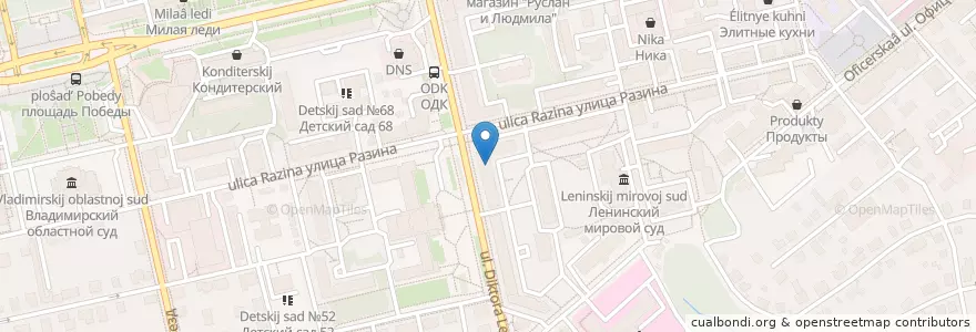 Mapa de ubicacion de Таблетка+ en ロシア, 中央連邦管区, Владимирская Область, Городской Округ Владимир.