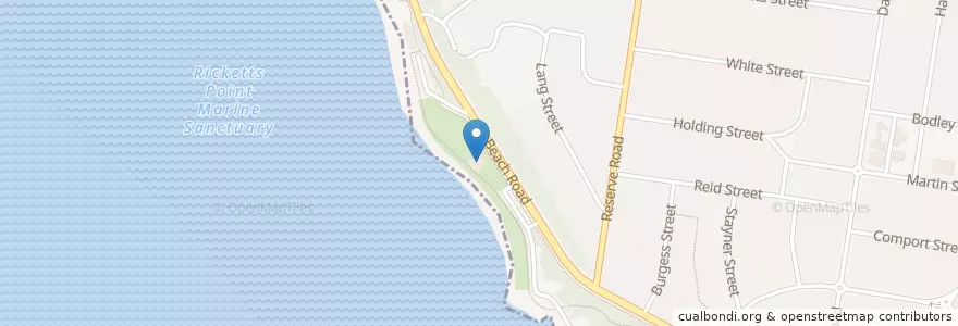 Mapa de ubicacion de Ricketts Point Cafe en Australia, Victoria, City Of Bayside.