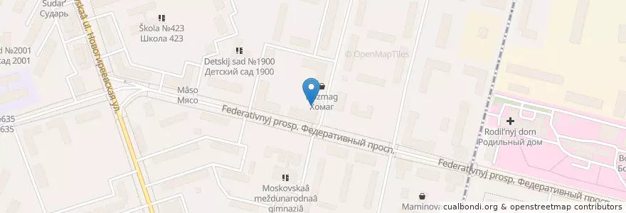 Mapa de ubicacion de Школа №423 en Rusland, Centraal Federaal District, Moskou, Восточный Административный Округ, Район Перово.