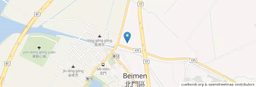 Mapa de ubicacion de 北門區衛生所 en Taiwan, Tainan, Beimen District.