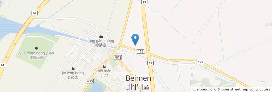 Mapa de ubicacion de 北門消防分隊 en Тайвань, Тайнань, 北門區.