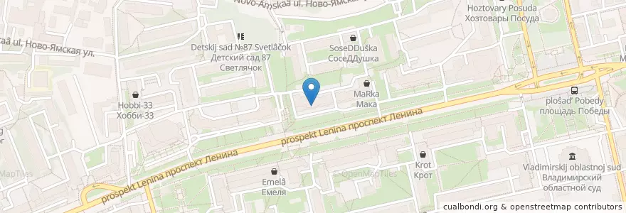Mapa de ubicacion de ВТБ Банк Москвы en Rússia, Distrito Federal Central, Владимирская Область, Городской Округ Владимир.
