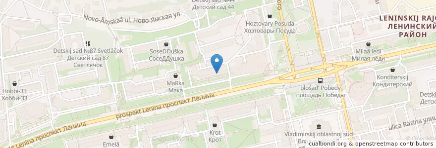 Mapa de ubicacion de Совкомбанк en ロシア, 中央連邦管区, Владимирская Область, Городской Округ Владимир.