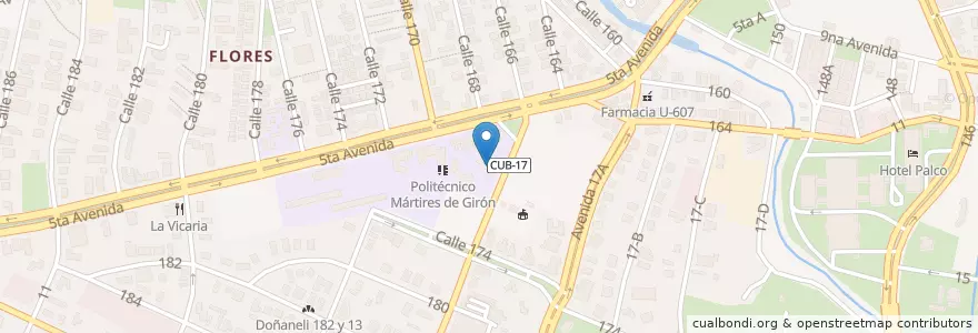 Mapa de ubicacion de Instituto Politécnico Mártires de Girón en 쿠바, La Habana, Playa.