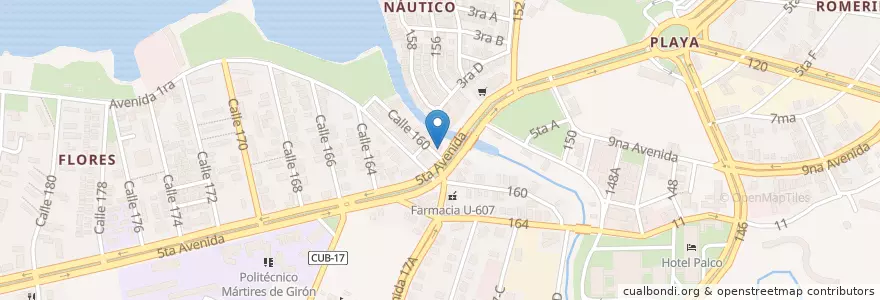 Mapa de ubicacion de Cafetería Náutico en کوبا, La Habana, Playa.