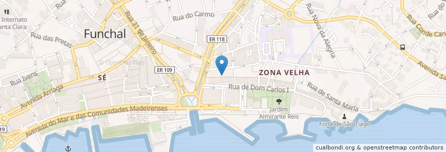 Mapa de ubicacion de Vintage Bar en Portekiz, Funchal (Santa Maria Maior).