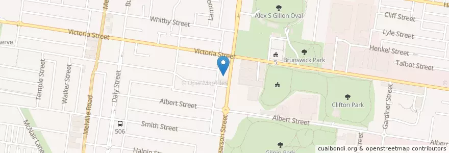 Mapa de ubicacion de John Gorilla en Australia, Victoria, City Of Moreland.