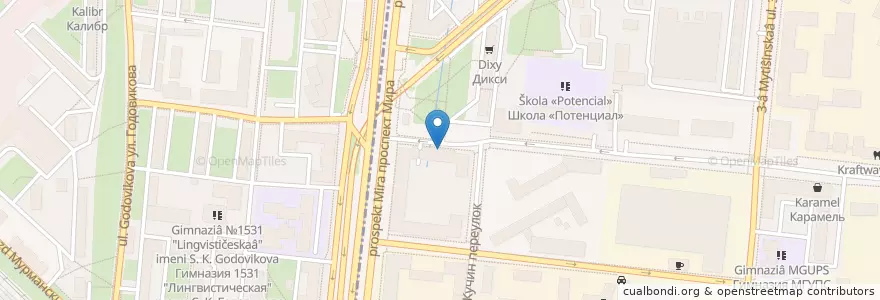 Mapa de ubicacion de Beerлога en Rússia, Distrito Federal Central, Москва, Северо-Восточный Административный Округ, Останкинский Район.