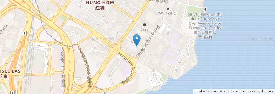 Mapa de ubicacion de Starbucks en China, Guangdong, Hong Kong, Kowloon, Wilayah Baru, 九龍城區 Kowloon City District.