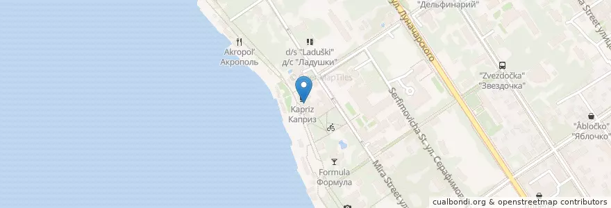 Mapa de ubicacion de Терасса en Rússia, Distrito Federal Do Sul, Krai De Krasnodar, Городской Округ Геленджик.