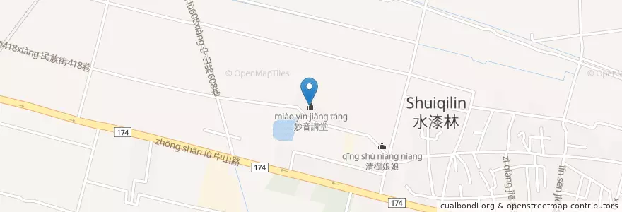 Mapa de ubicacion de 妙音講堂 en Тайвань, Тайнань, 六甲區.