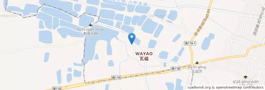 Mapa de ubicacion de 珈藍尊王宮 en Taiwan, Tainan.
