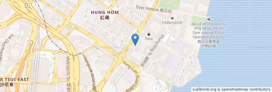 Mapa de ubicacion de 紅磡灣郵政局 Hung Hom Bay Post Office en 中国, 广东省, 香港 Hong Kong, 九龍 Kowloon, 新界 New Territories, 九龍城區 Kowloon City District.